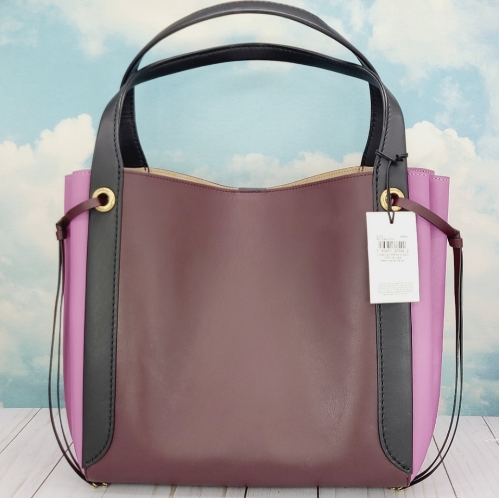 Coach 1941 Harmony Two-Tone Oxblood & Plum Leather Hobo